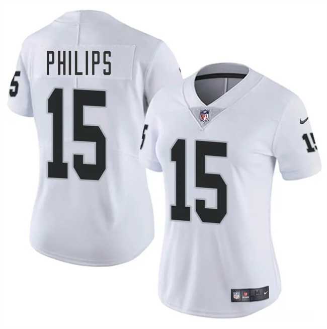 Womens Las Vegas Raiders #15 Kyle Philips White 2025 Vapor Stitched Jersey Dzhi